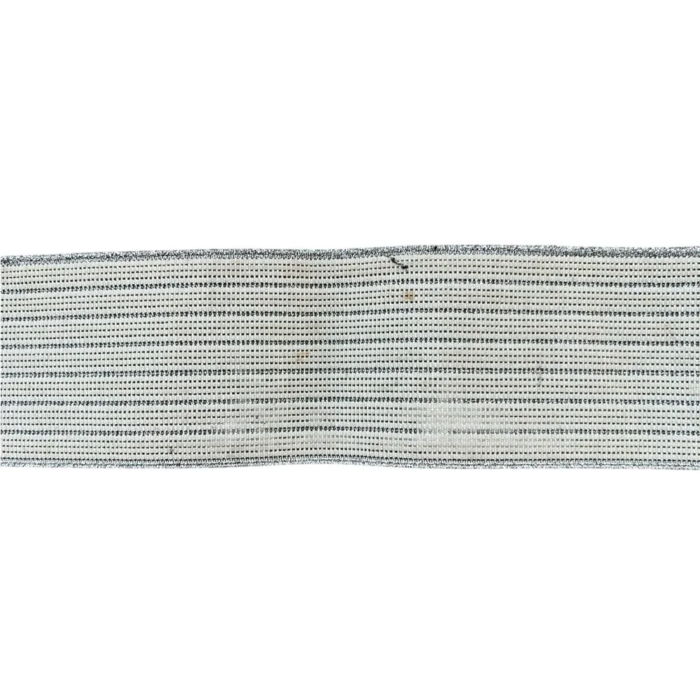 Vintage Silver Elastic Glam Belt with Hammered Metal Buckle XS Waist